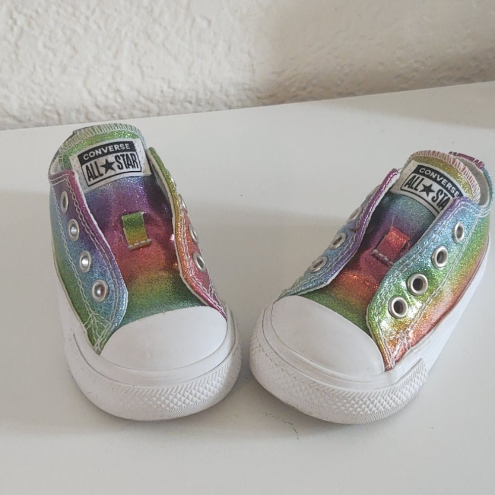Toddler rainbow chuck taylors